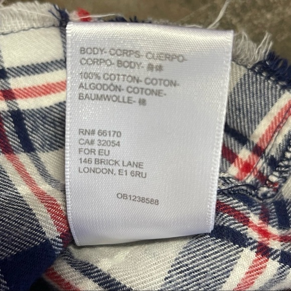 BDG Urban Outfitters Rayne Flannel Plaid Button Down Crop Shirt size Medium - Picture 11 of 14